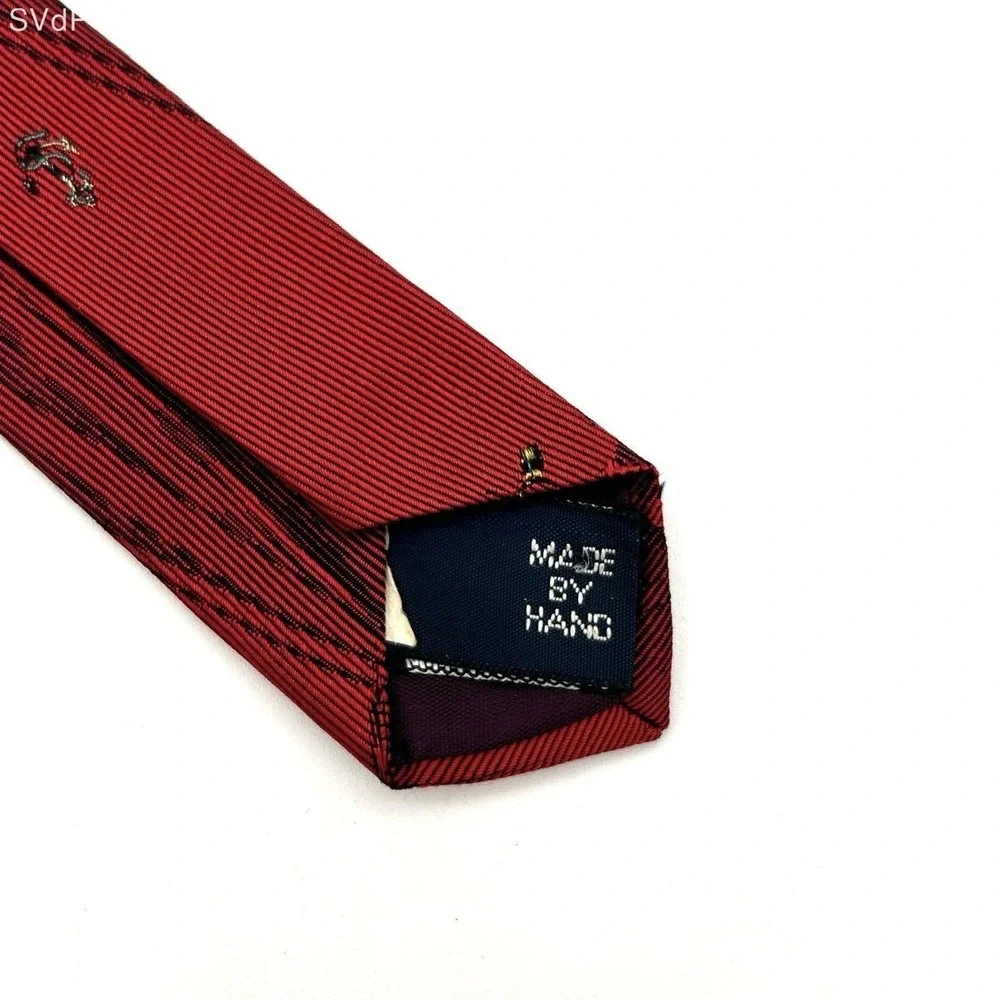 Vintage 90s Polo Ralph Lauren Men's Red Silk Nautical Sailboat Anchor Tie 3.5